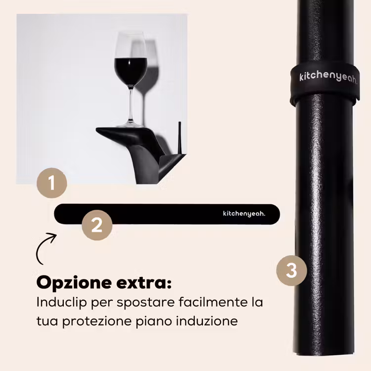 Protezione piano induzione - Tacco - Vino - Minimalista - Nero — 8