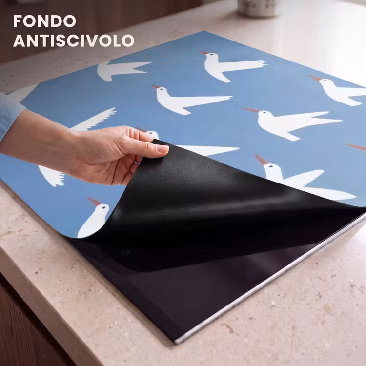 Protezione piano induzione - Uccelli - Bianco - Motivo — 6