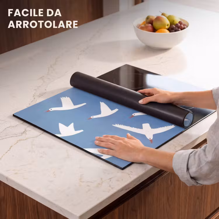 Protezione piano induzione - Uccelli - Bianco - Motivo — 7