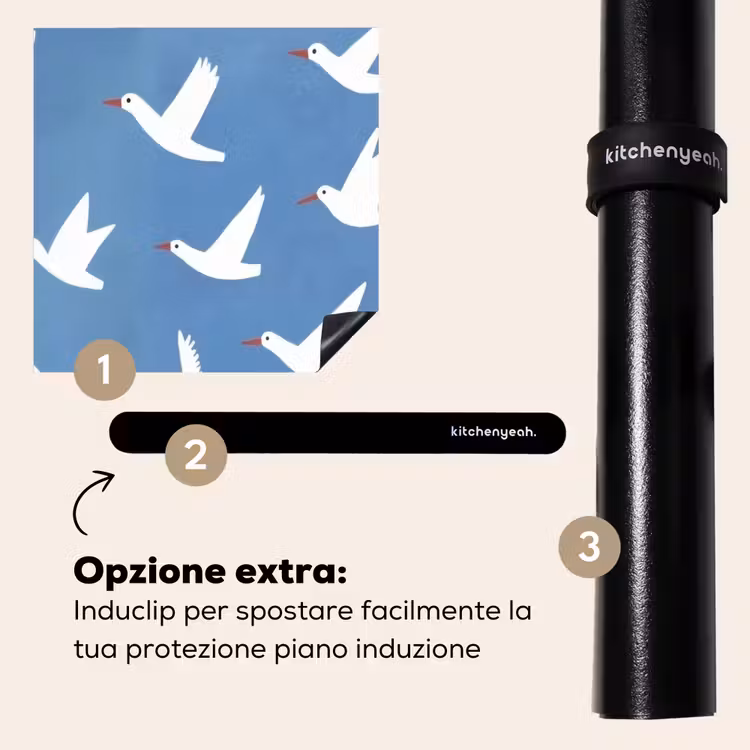 Protezione piano induzione - Uccelli - Bianco - Motivo — 8