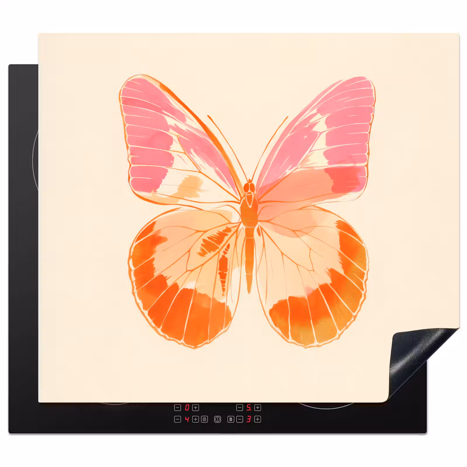 Protezione piano induzione - Arancione - Farfalla - Minimalista — 1