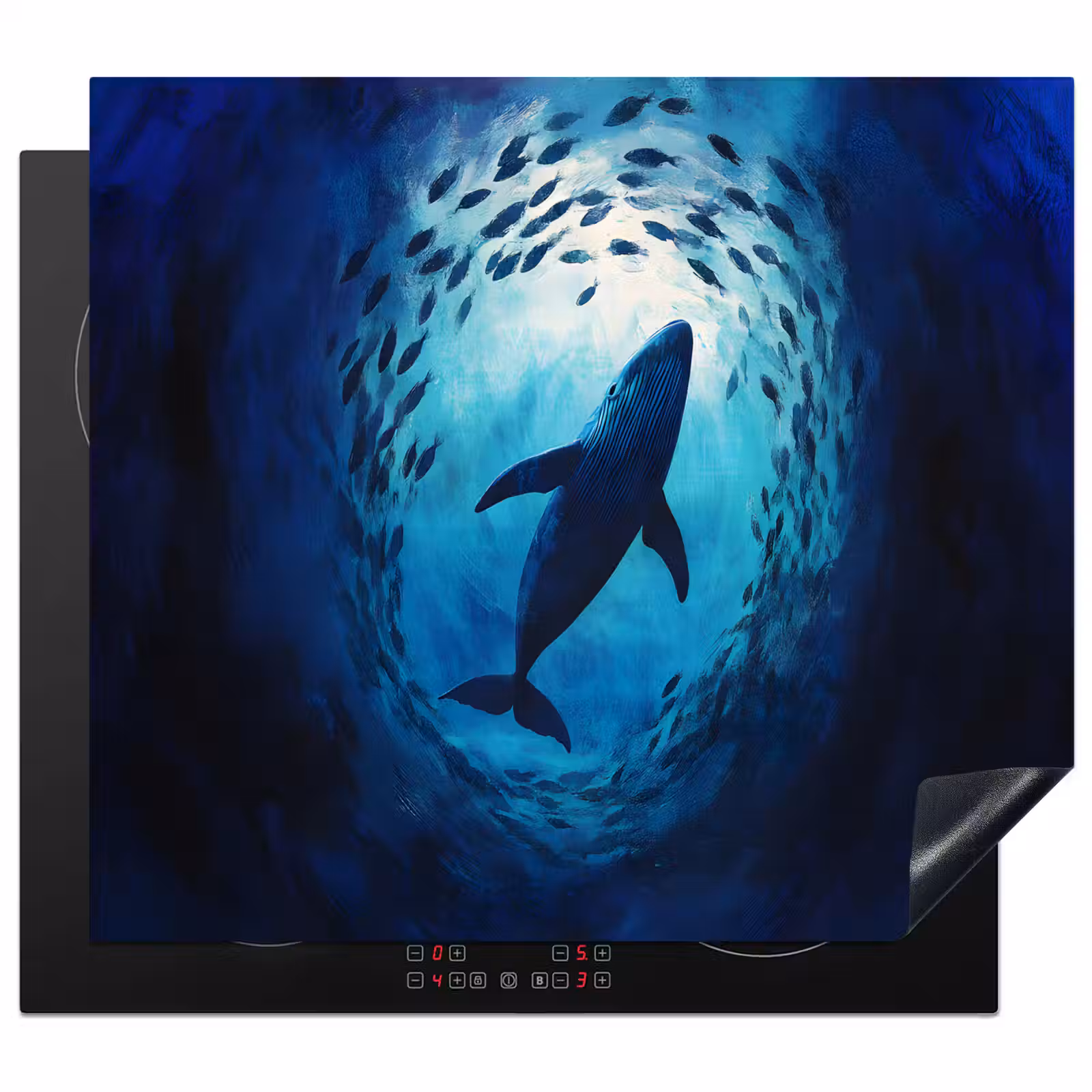 Protezione piano induzione - Balena - Pesce - Blu scuro — 1