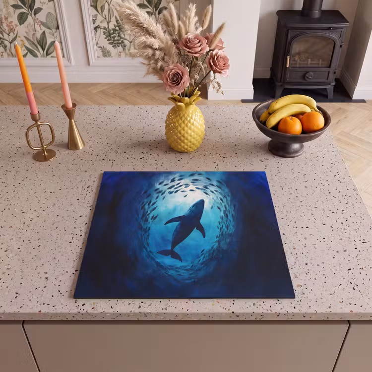 Protezione piano induzione - Balena - Pesce - Blu scuro — 3