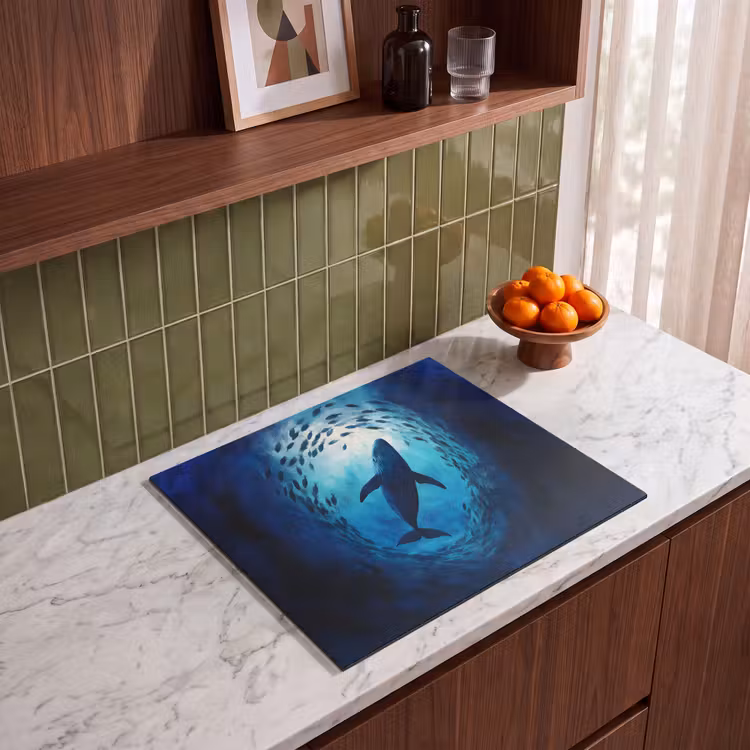 Protezione piano induzione - Balena - Pesce - Blu scuro — 4
