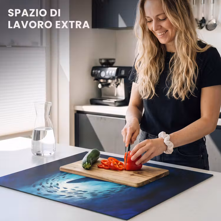 Protezione piano induzione - Balena - Pesce - Blu scuro — 5