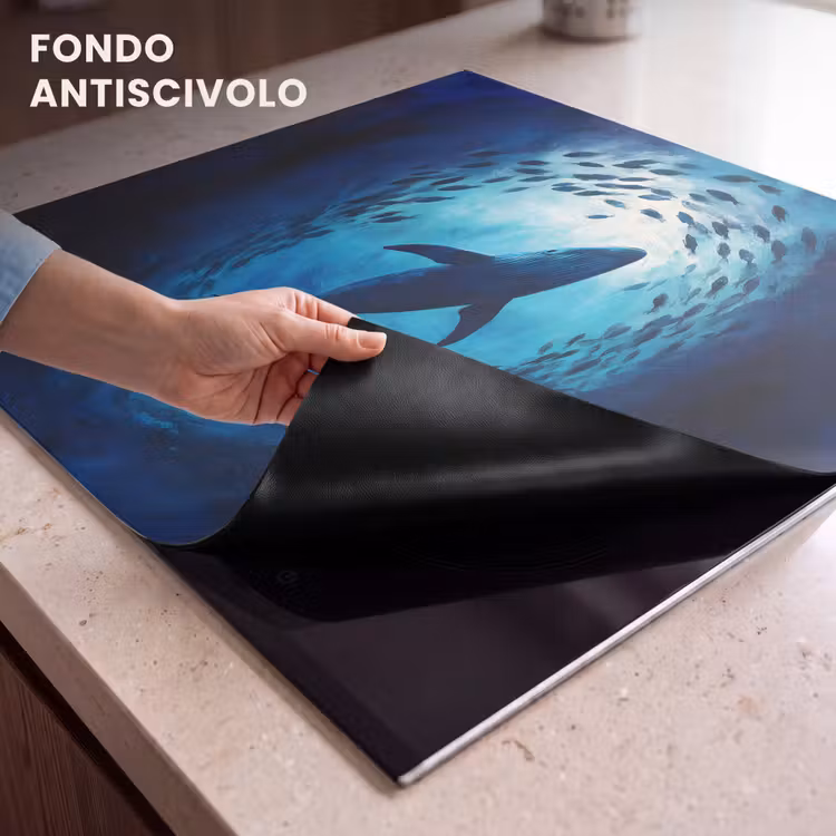 Protezione piano induzione - Balena - Pesce - Blu scuro — 6