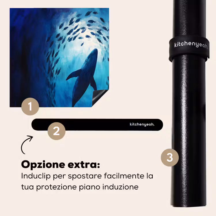 Protezione piano induzione - Balena - Pesce - Blu scuro — 8