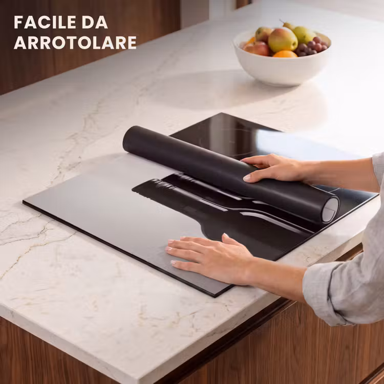 Protezione piano induzione - Bottiglie di vino - Nero - Minimalista — 7