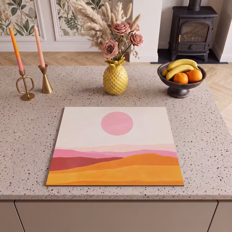 Protezione piano induzione - Colline - Arancione - Sole - Astratto — 3