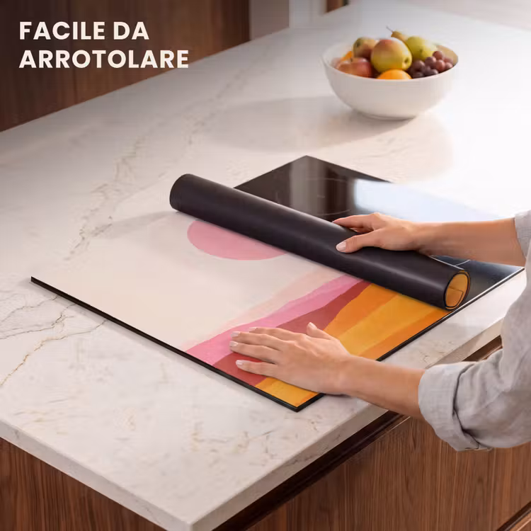 Protezione piano induzione - Colline - Arancione - Sole - Astratto — 7