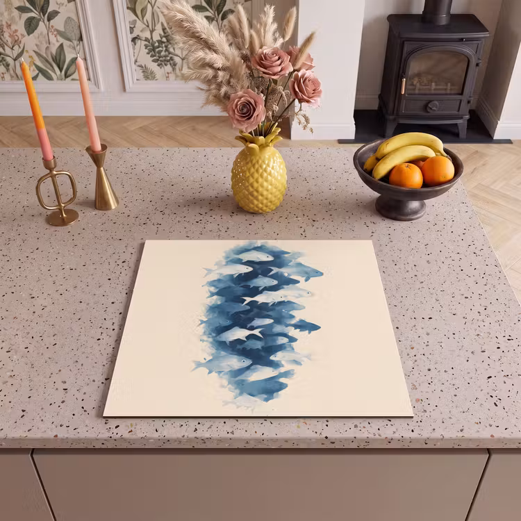 Protezione piano induzione - Pesci - Minimalista - Blu — 3