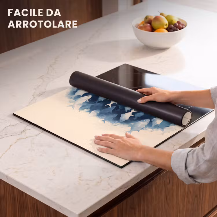 Protezione piano induzione - Pesci - Minimalista - Blu — 7