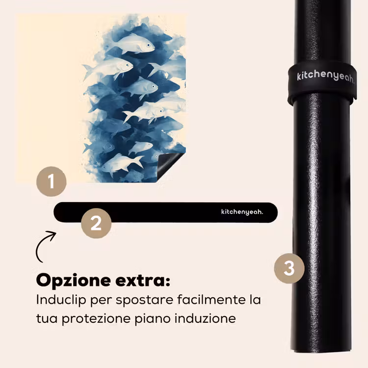 Protezione piano induzione - Pesci - Minimalista - Blu — 8