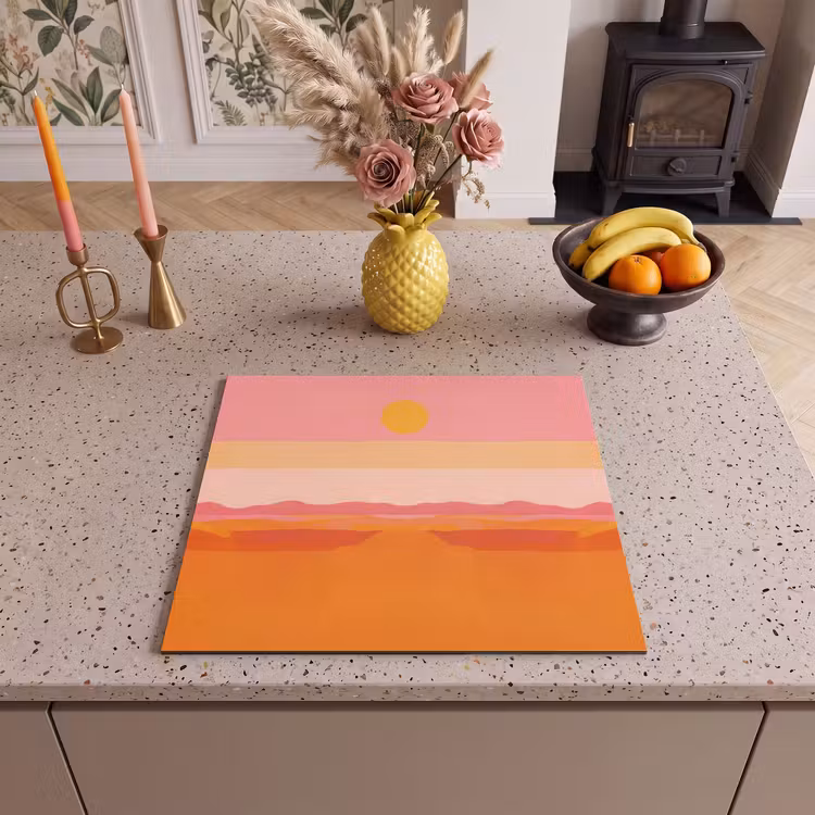 Protezione piano induzione - Sole - Astratto - Paesaggio - Arancione — 3