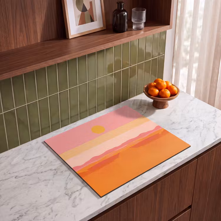 Protezione piano induzione - Sole - Astratto - Paesaggio - Arancione — 4