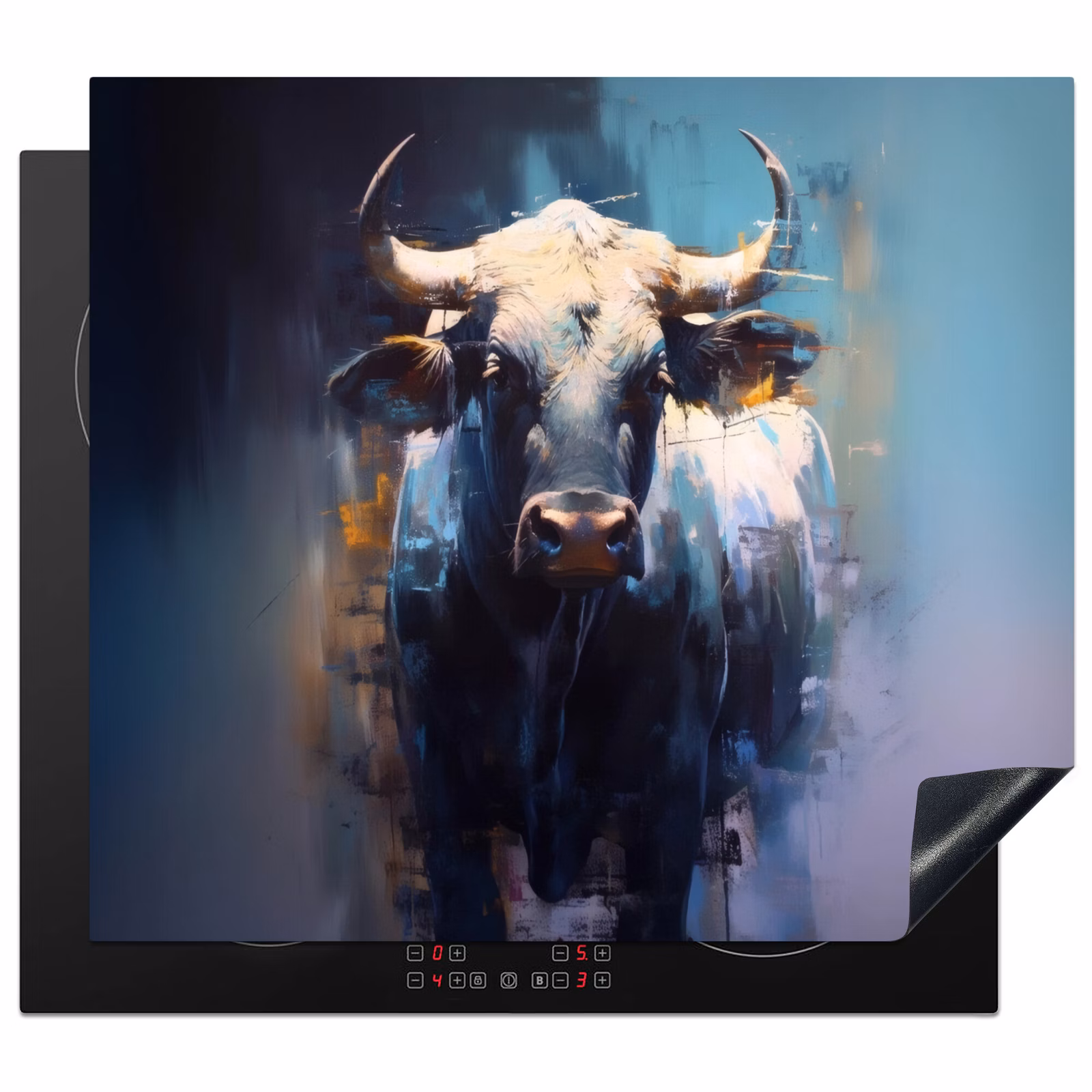 Protezione piano induzione - Toro - Nero - Astratto - Corna — 1