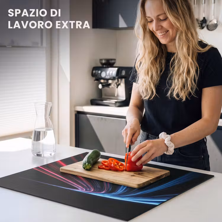 Protezione piano induzione - Gioco - Strisce - Curvo - Blu — 5