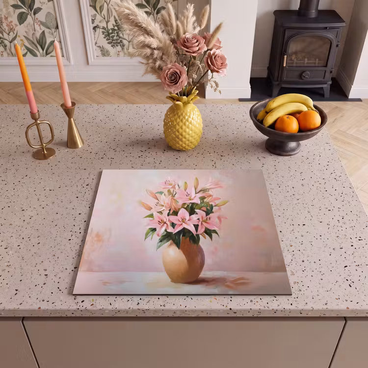 Protezione piano induzione - Vaso - Fiori - Rosa — 3