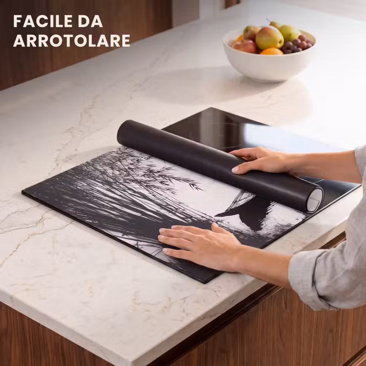 Protezione piano induzione - Barca - Fiume - Bambù - Bianco — 7