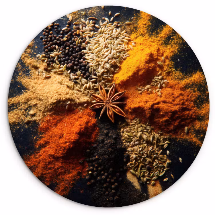 Quadro rotondo - Spezie - Esplosione - Arancia — 4