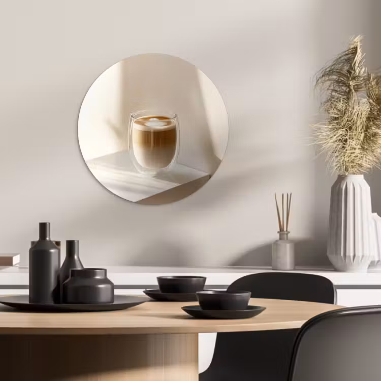 Quadro rotondo - Tazza - Latte - Minimalista - Ombra — 3