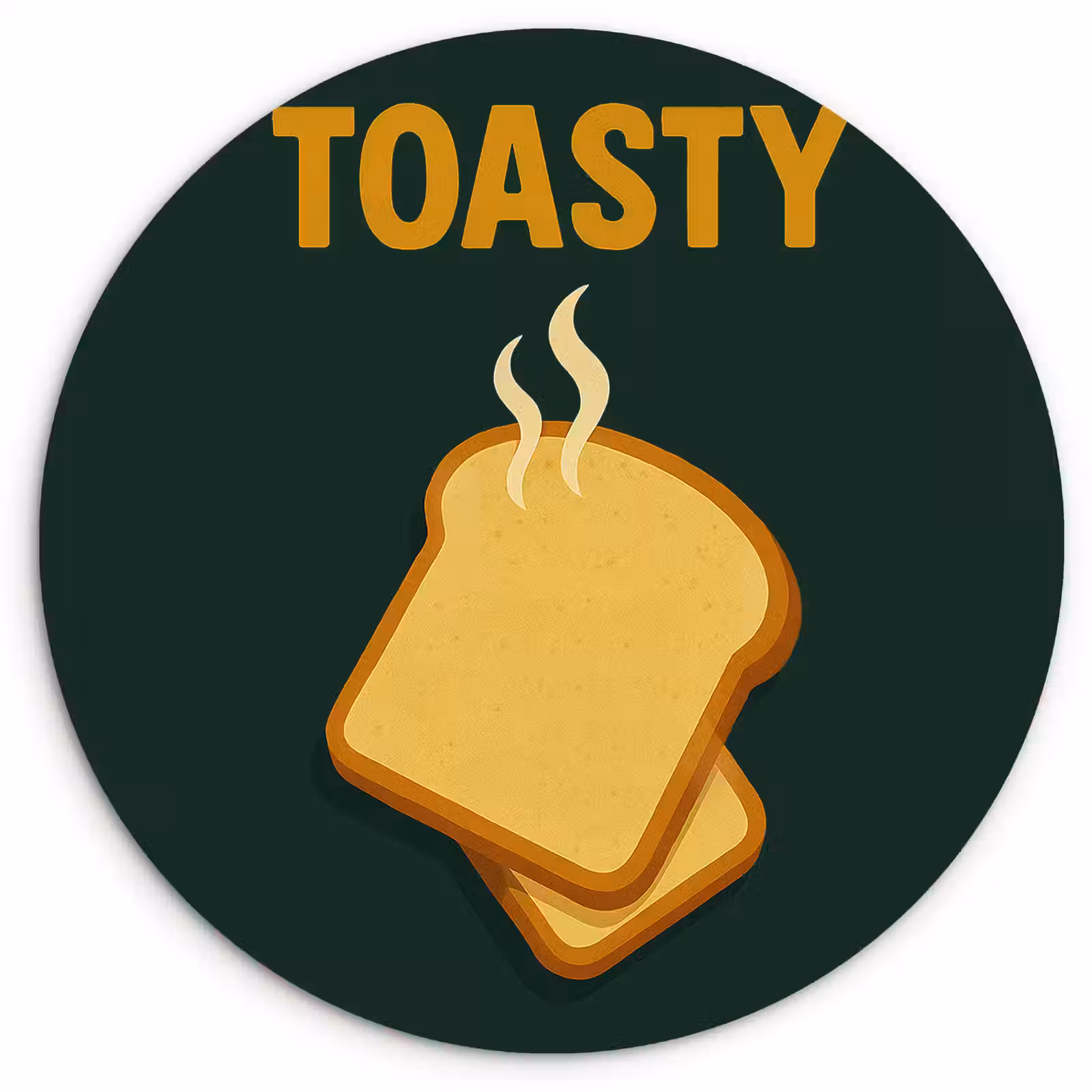 Quadro rotondo - Pane - Toast - Verde - Minimalista — 1