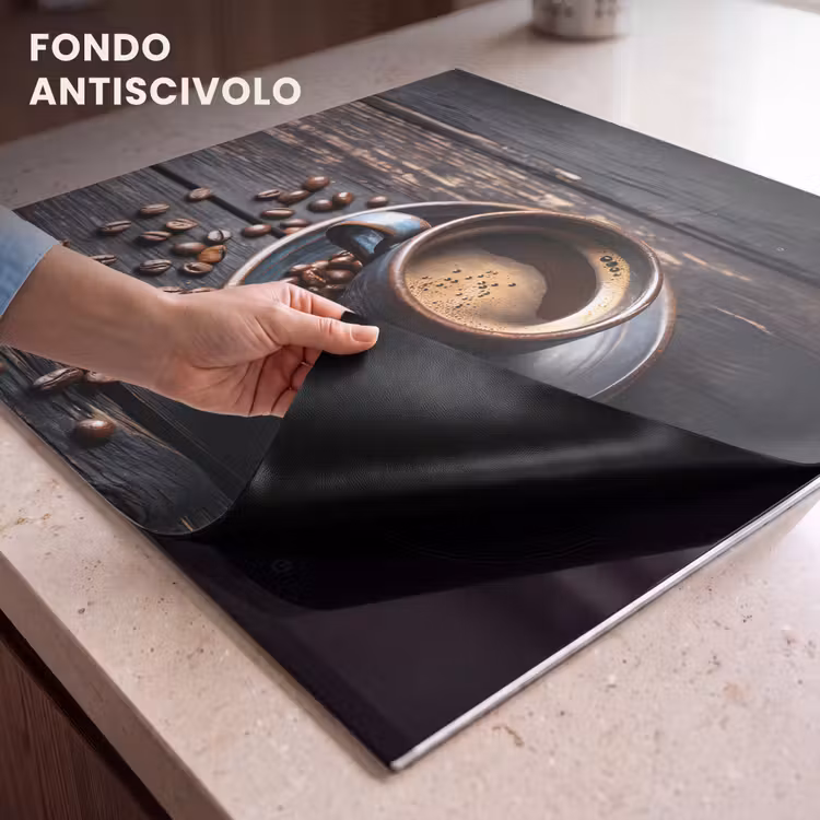 Protezione piano induzione - Tazza - Caffè - Legno - Chicchi — 6