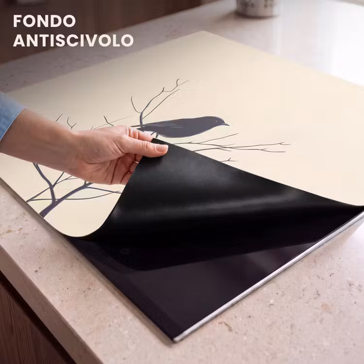 Protezione piano induzione - Uccello - Nero - Ramo - Minimalista — 6