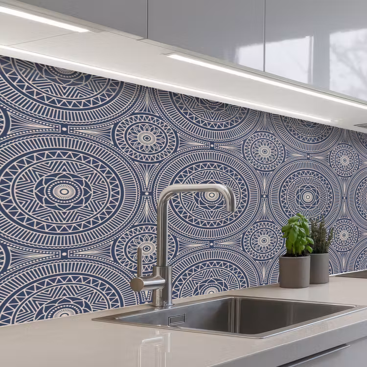 Schienale cucina - Mandala - Blu - Motivo - Astratto — 2