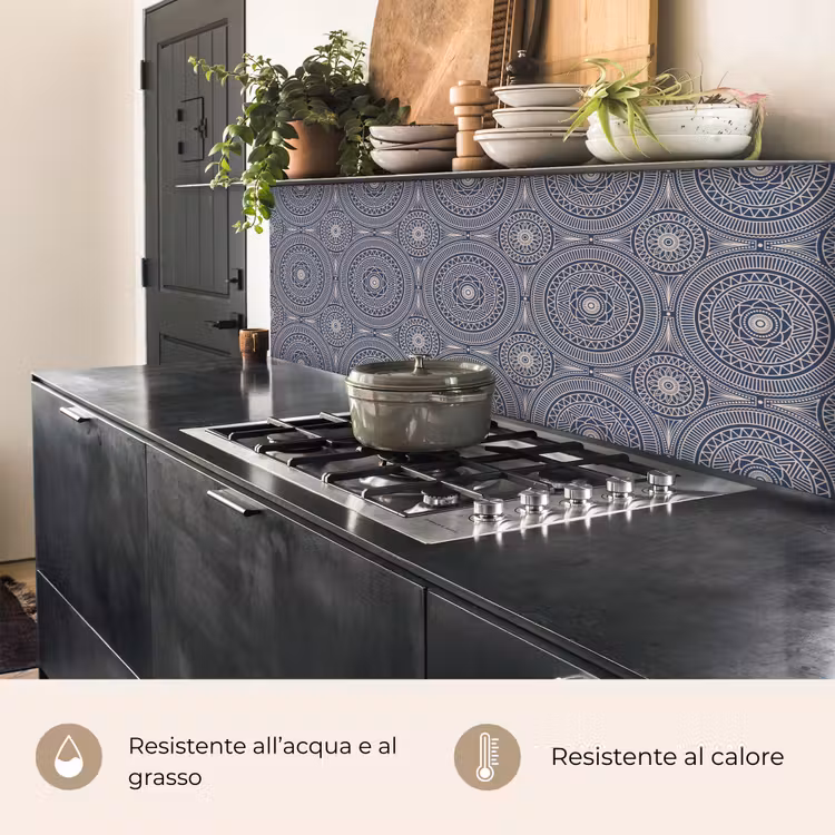 Schienale cucina - Mandala - Blu - Motivo - Astratto — 5