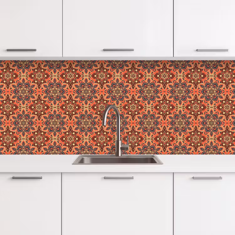 Schienale cucina - Mandala - Fiori - Motivo - Retrò — 4