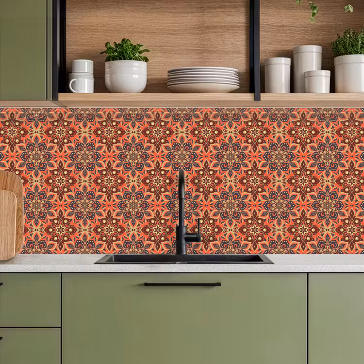 Schienale cucina - Mandala - Fiori - Motivo - Retrò — 8