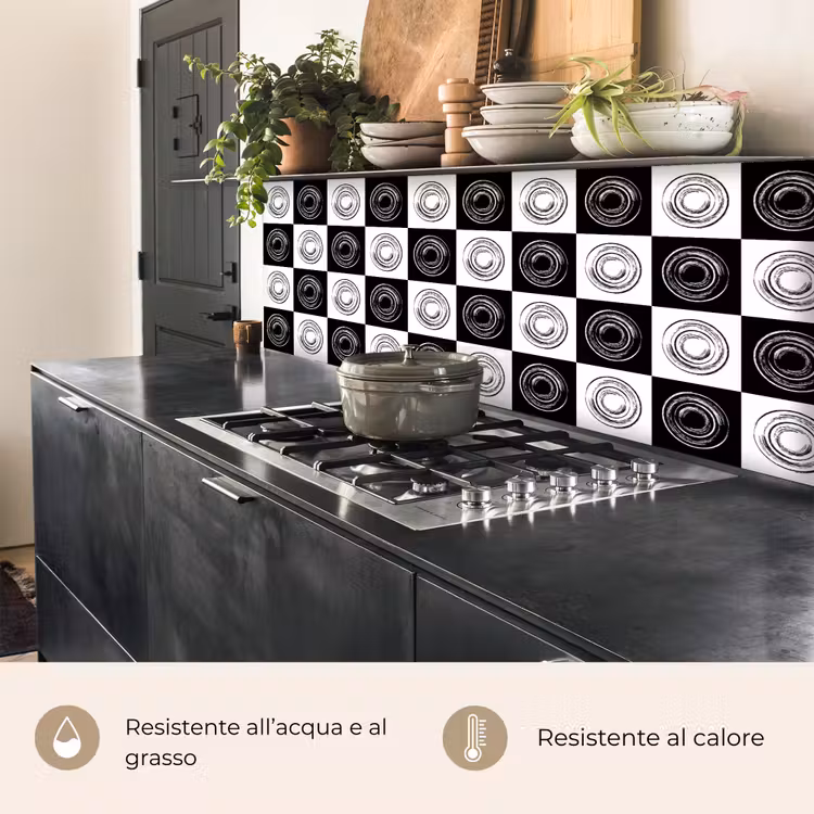 Schienale cucina - Modelli - Scacchiera - Bianco e nero — 5