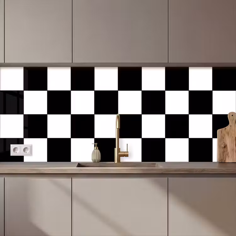 Schienale cucina - Scacchiera - Modelli - Bianco e nero — 1