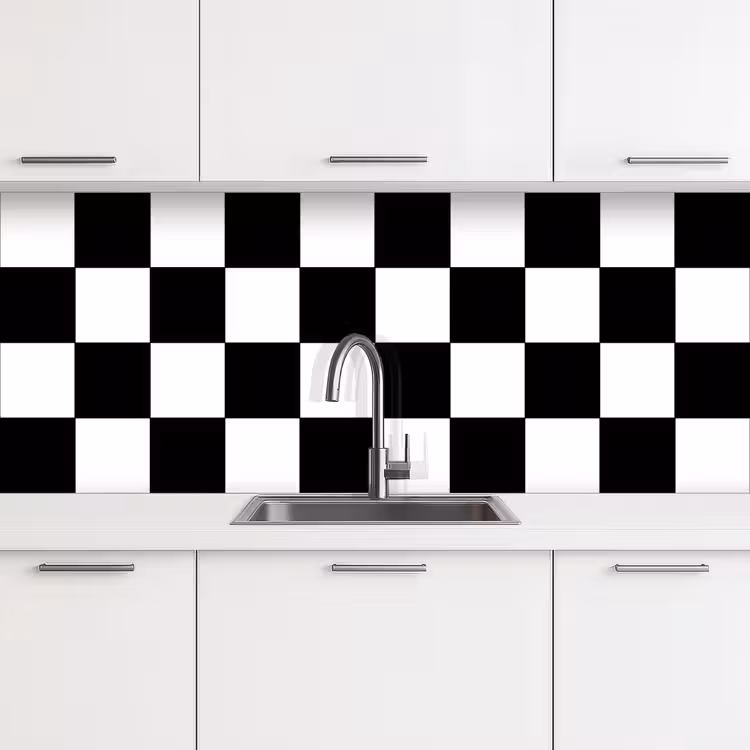 Schienale cucina - Scacchiera - Modelli - Bianco e nero — 4