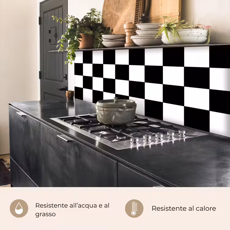Schienale cucina - Scacchiera - Modelli - Bianco e nero — 5