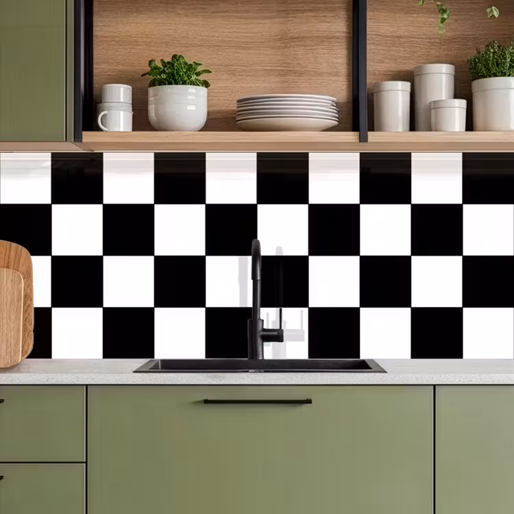 Schienale cucina - Scacchiera - Modelli - Bianco e nero — 8