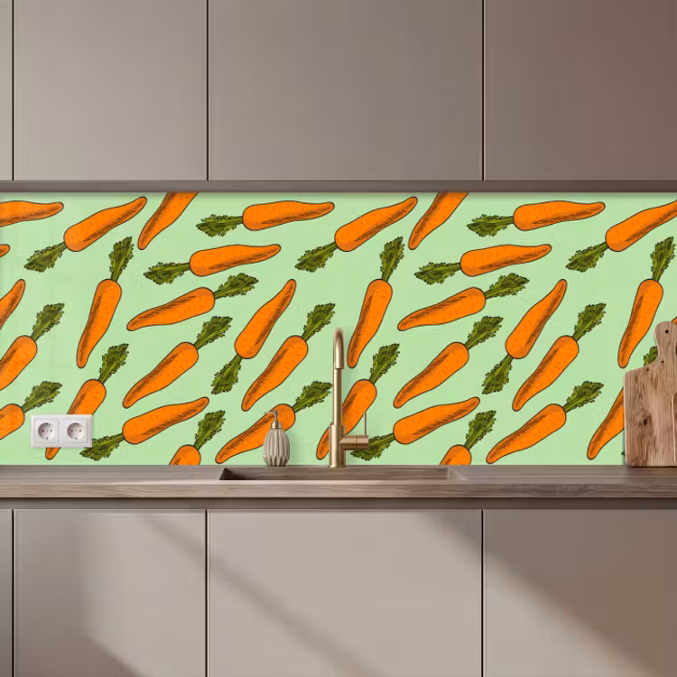 Schienale cucina - Vintage - Carota - Modelli - Verdure — 1