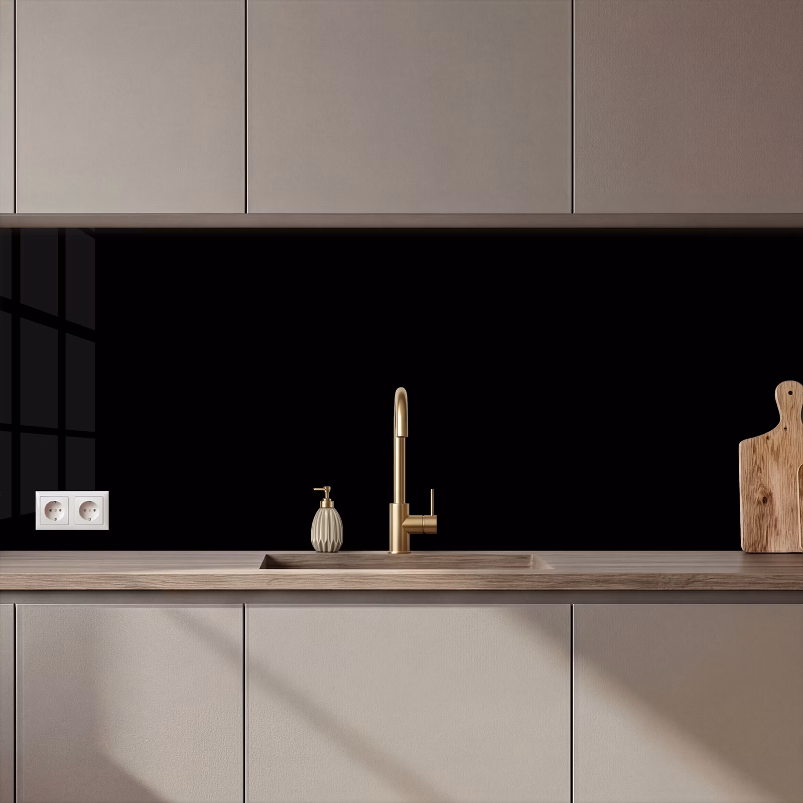 Schienale cucina - Nero - Tinta unita — 1