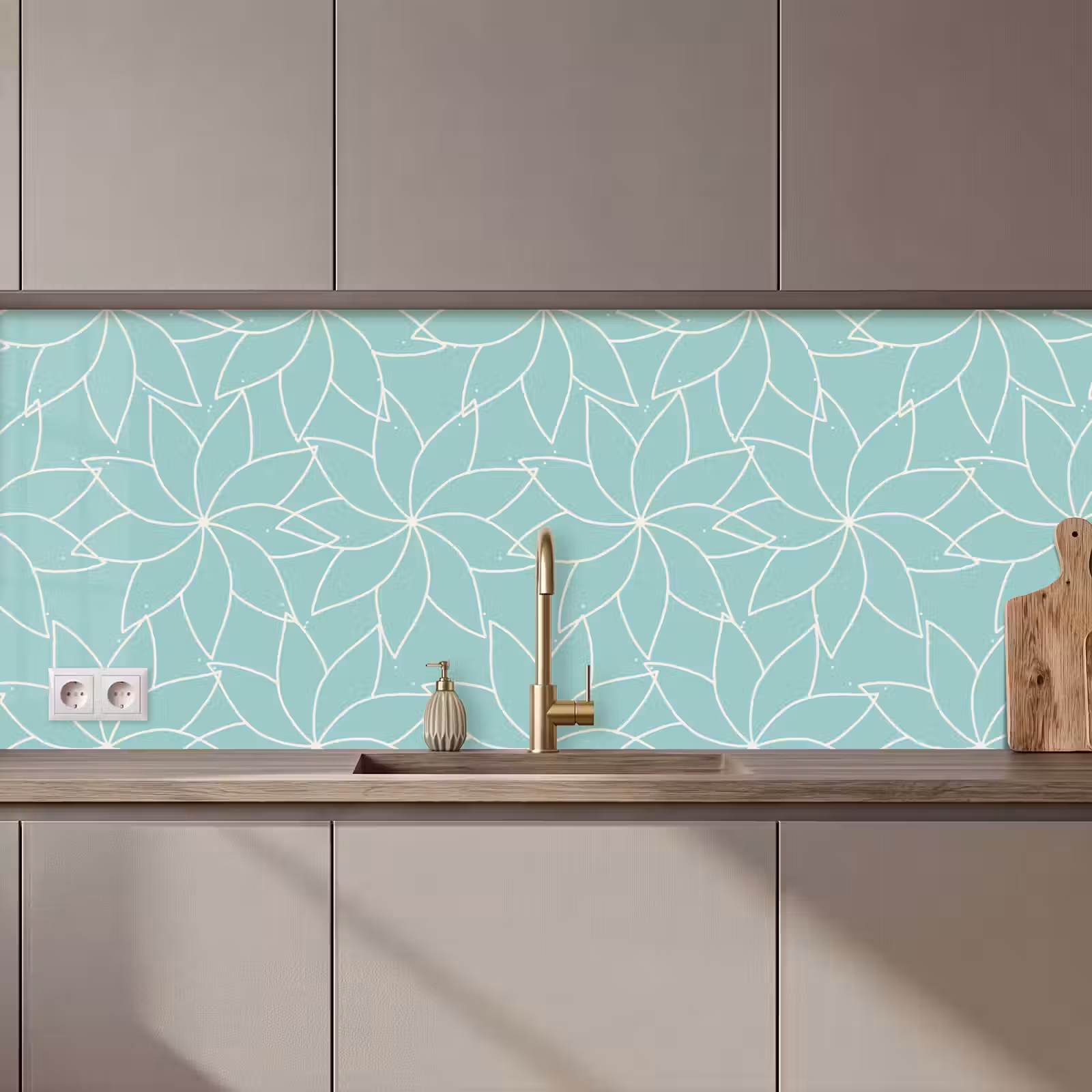 Schienale cucina - Blu - Mandala - Design — 1