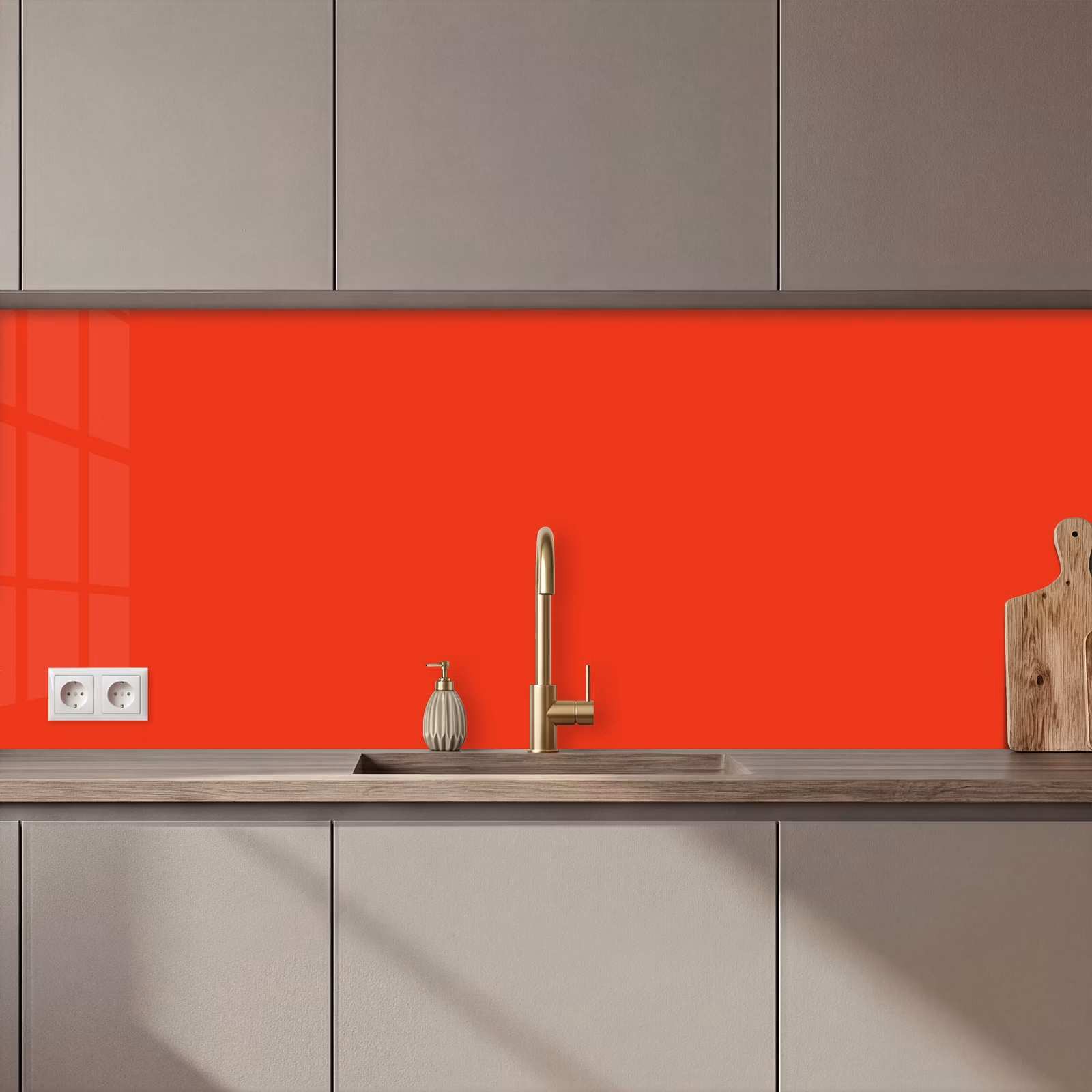 Schienale cucina - Rosso - Colore - Tinta unita — 1