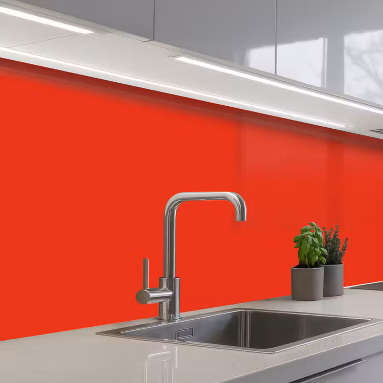 Schienale cucina - Rosso - Colore - Tinta unita — 2
