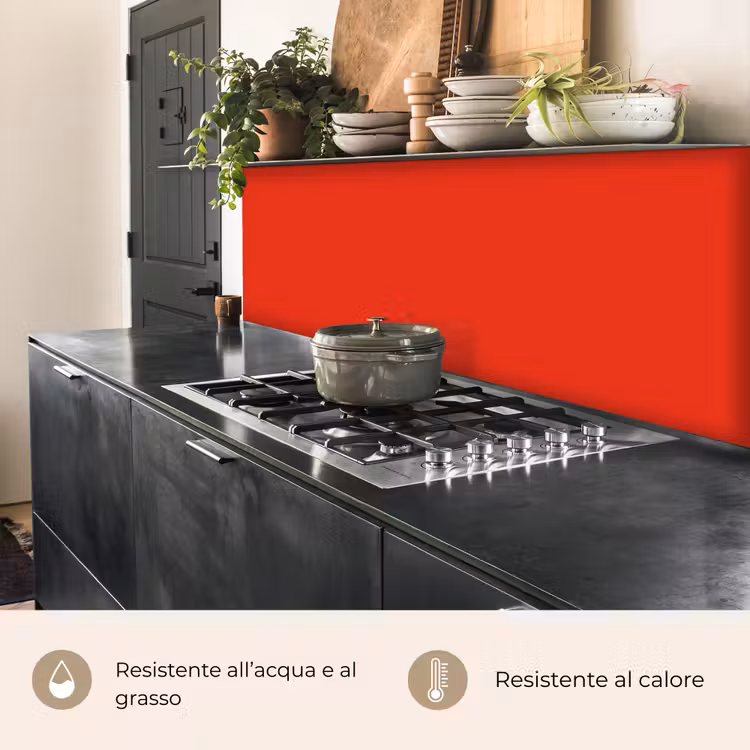 Schienale cucina - Rosso - Colore - Tinta unita — 5