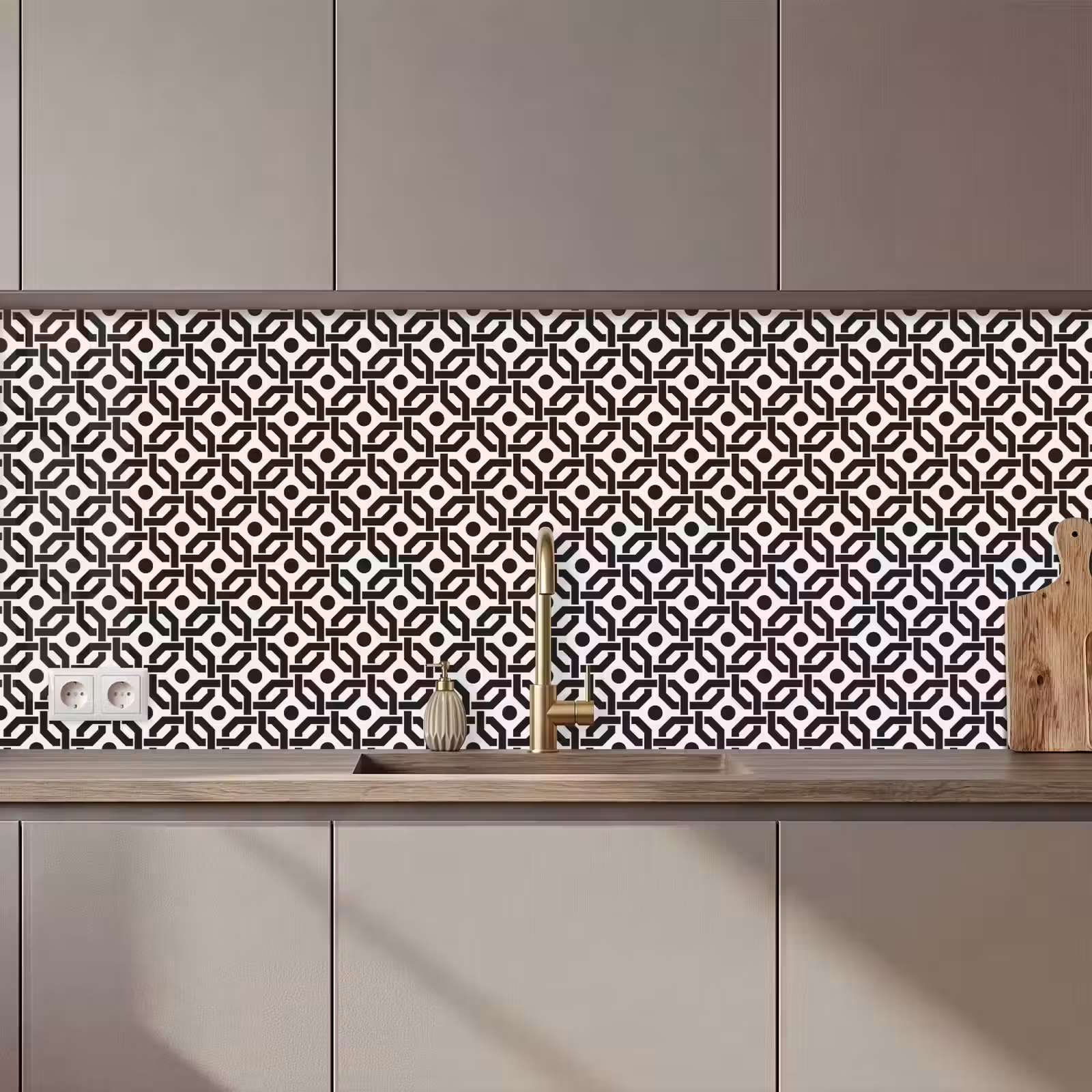Schienale cucina - Nero - Geometria - Design — 1