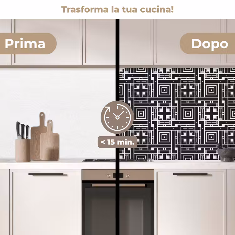 Schienale cucina - Geometria - Motivo - Nero — 3