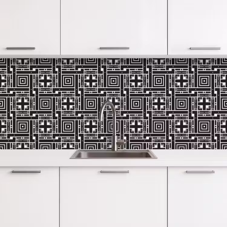 Schienale cucina - Geometria - Motivo - Nero — 4