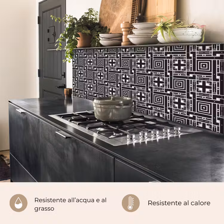 Schienale cucina - Geometria - Motivo - Nero — 5