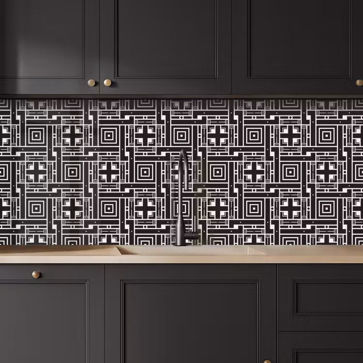 Schienale cucina - Geometria - Motivo - Nero — 6