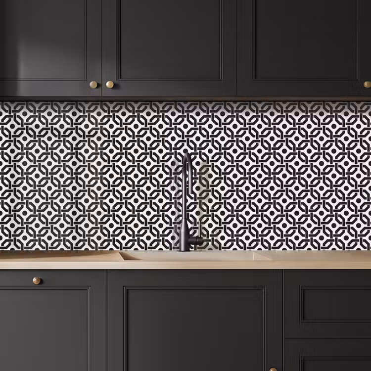 Schienale cucina - Nero - Geometria - Design — 6