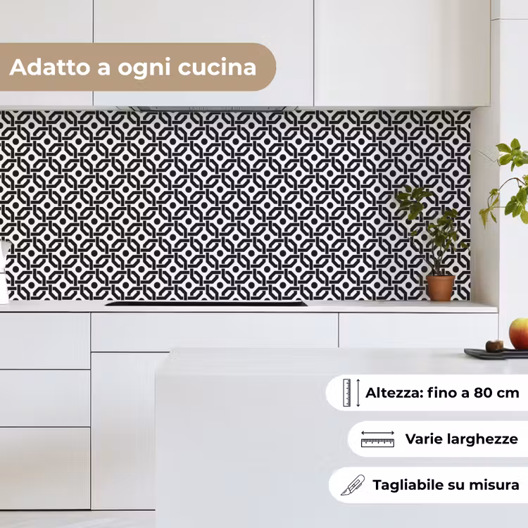 Schienale cucina - Nero - Geometria - Design — 7